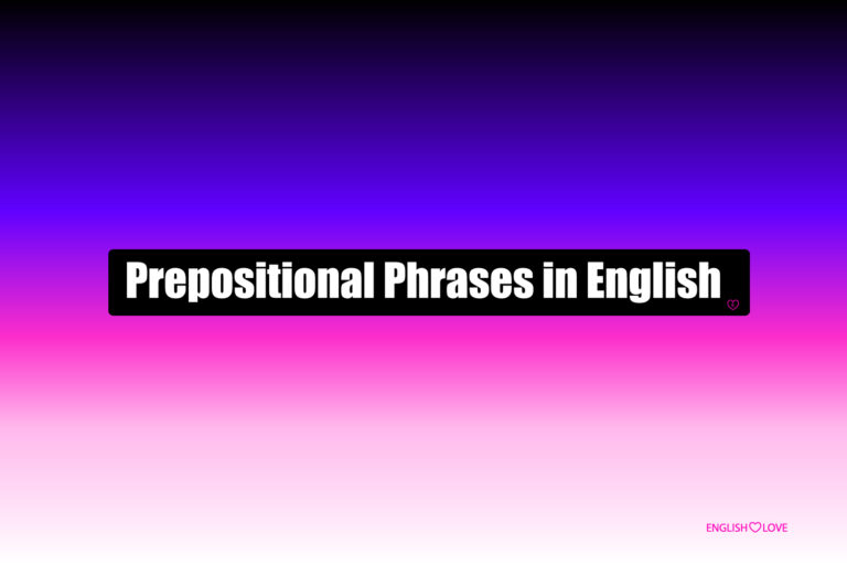 Poster for Prepositional Phrases in English